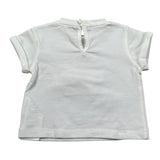 M+E' T-Shirt Girocollo tinta unita con Stampa Panna per Bambina UE1857J PANNA M+E' 