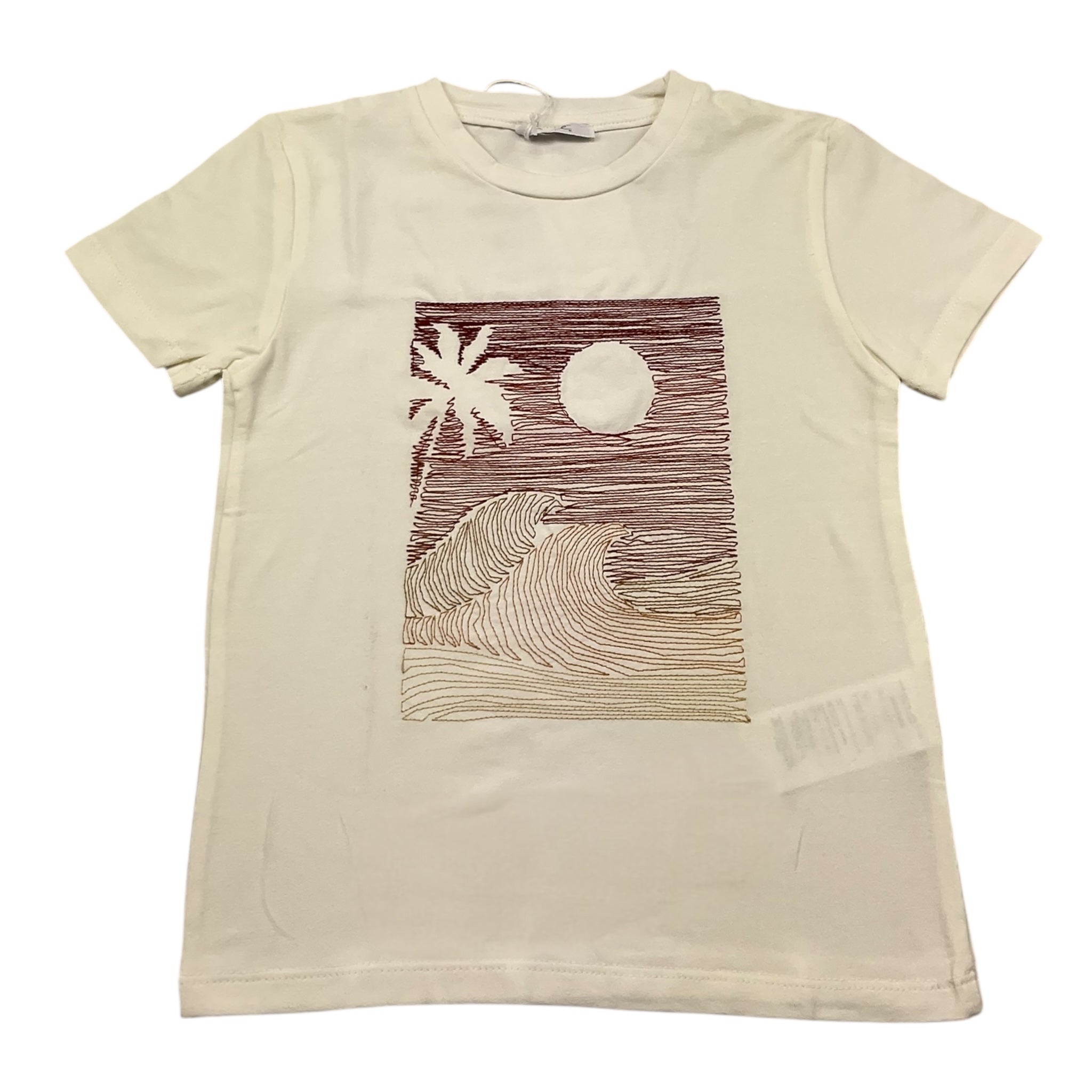 M+E' T-Shirt Girocollo Tinta Unita con Stampa In Contrasto per Neonato UEM0483 PANNA M+E' 