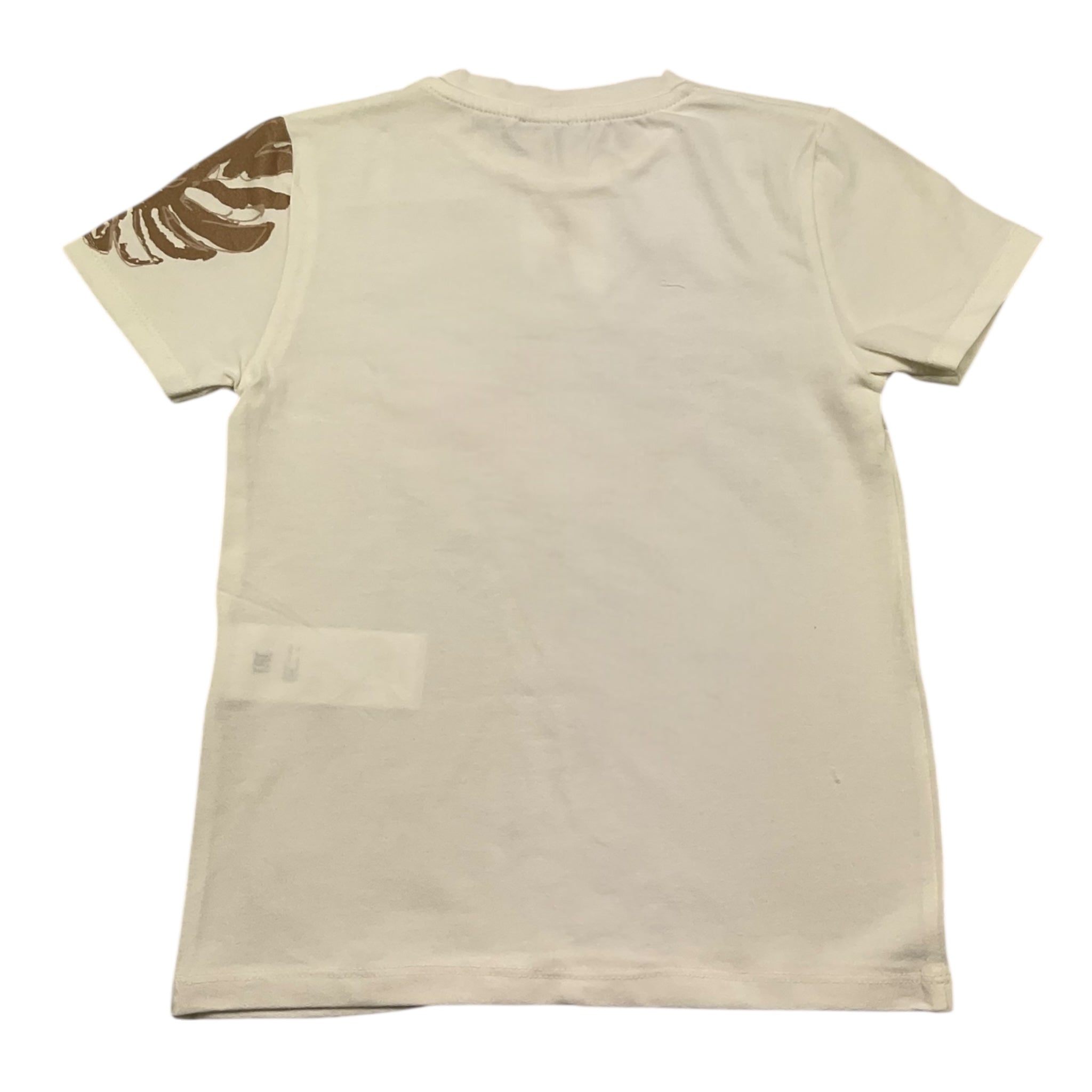 M+E' T-Shirt Girocollo Tinta Unita con Stampe per Neonato UEM0484 PANNA M+E' 