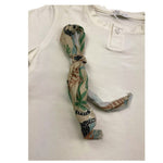 M+E' T-Shirt Girocollo Tinta Unita con Foulard per Bambino UEM0585 PANNA M+E' 