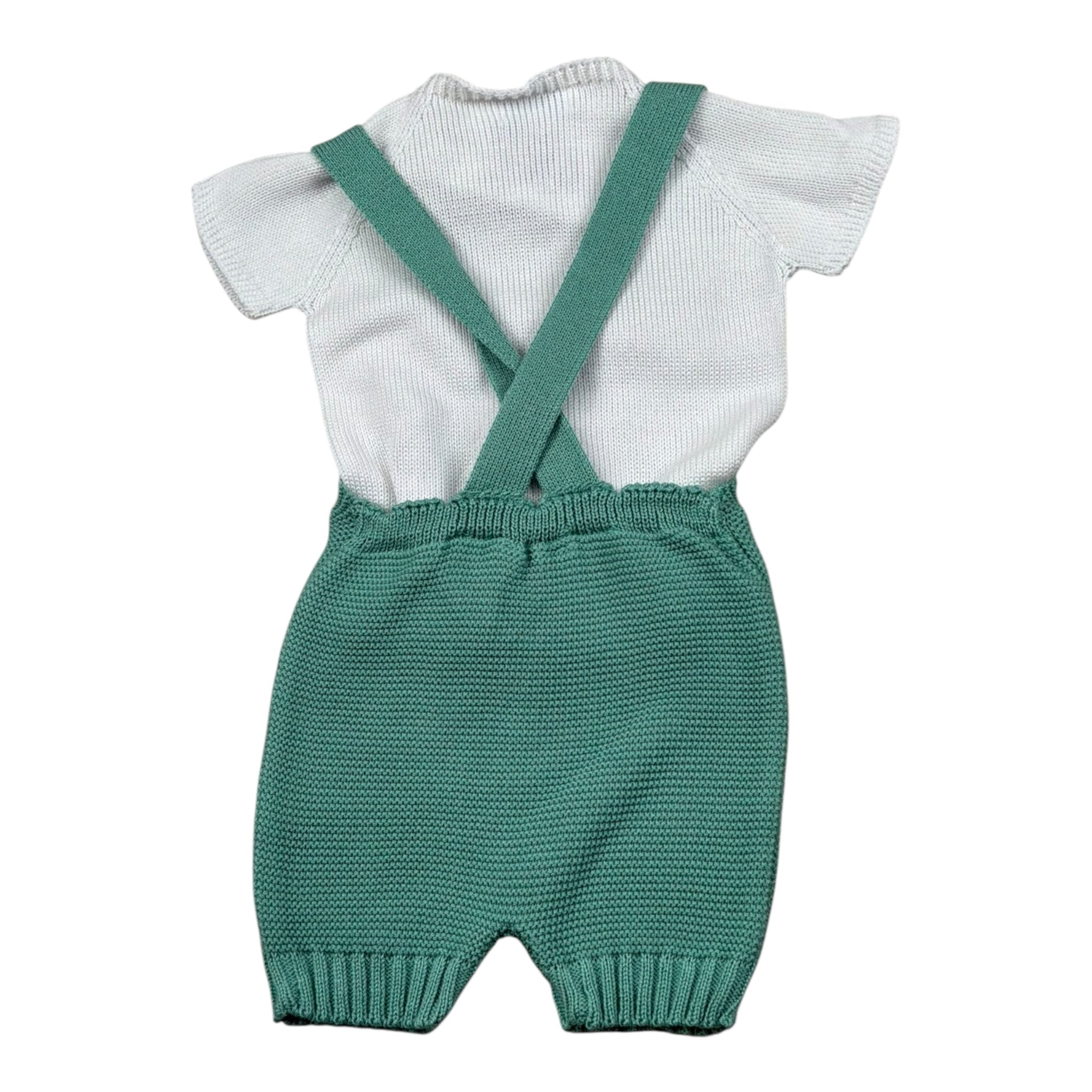 Mac Ilusio'N Completo 2 Pezzi Salopette-Maglia per Neonata 9642 BIANCO/VERDE MAC ILUSIO'N 