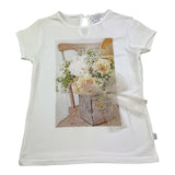 Magil T-Shirt Girocollo Tinta Unita con Stampa per Bambina BN26010 BIANCO MAGIL 