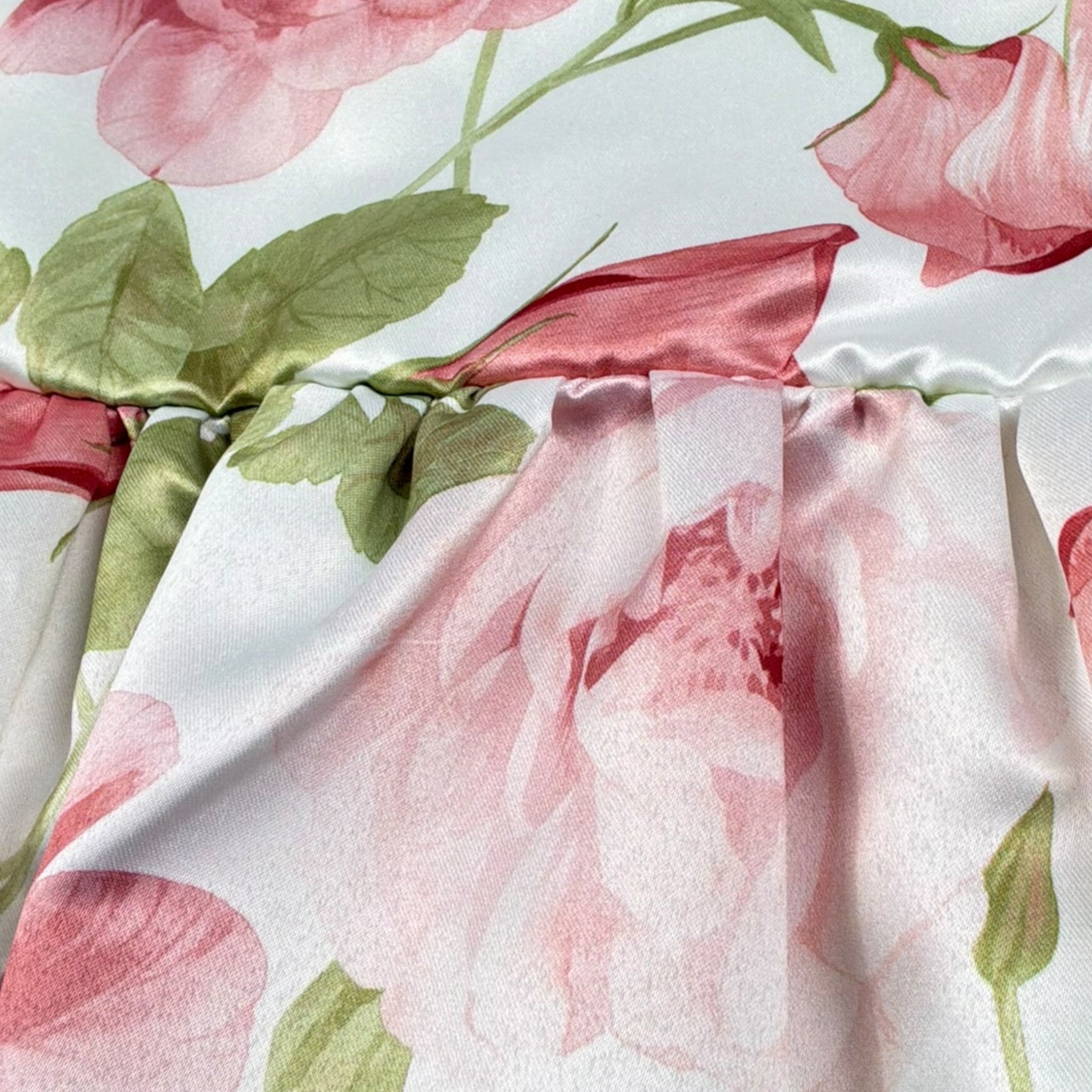 Magil Abito Cerimonia Giromanica con Fantasia Fiori per Bambina FN30140J BIANCO MAGIL 