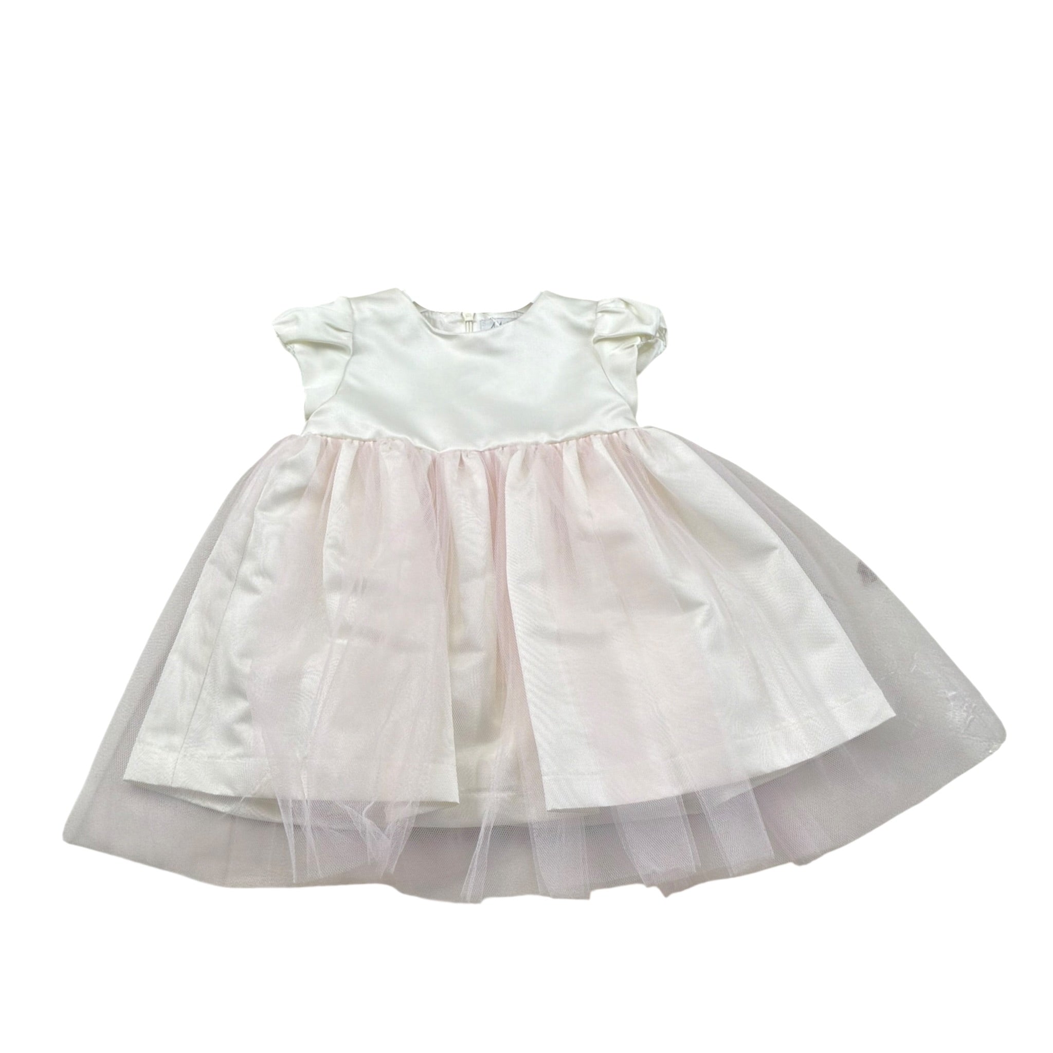 Magil Abito Cerimonia Tinta Unita con Tulle per Neonata FN30156 BIANCO MAGIL 