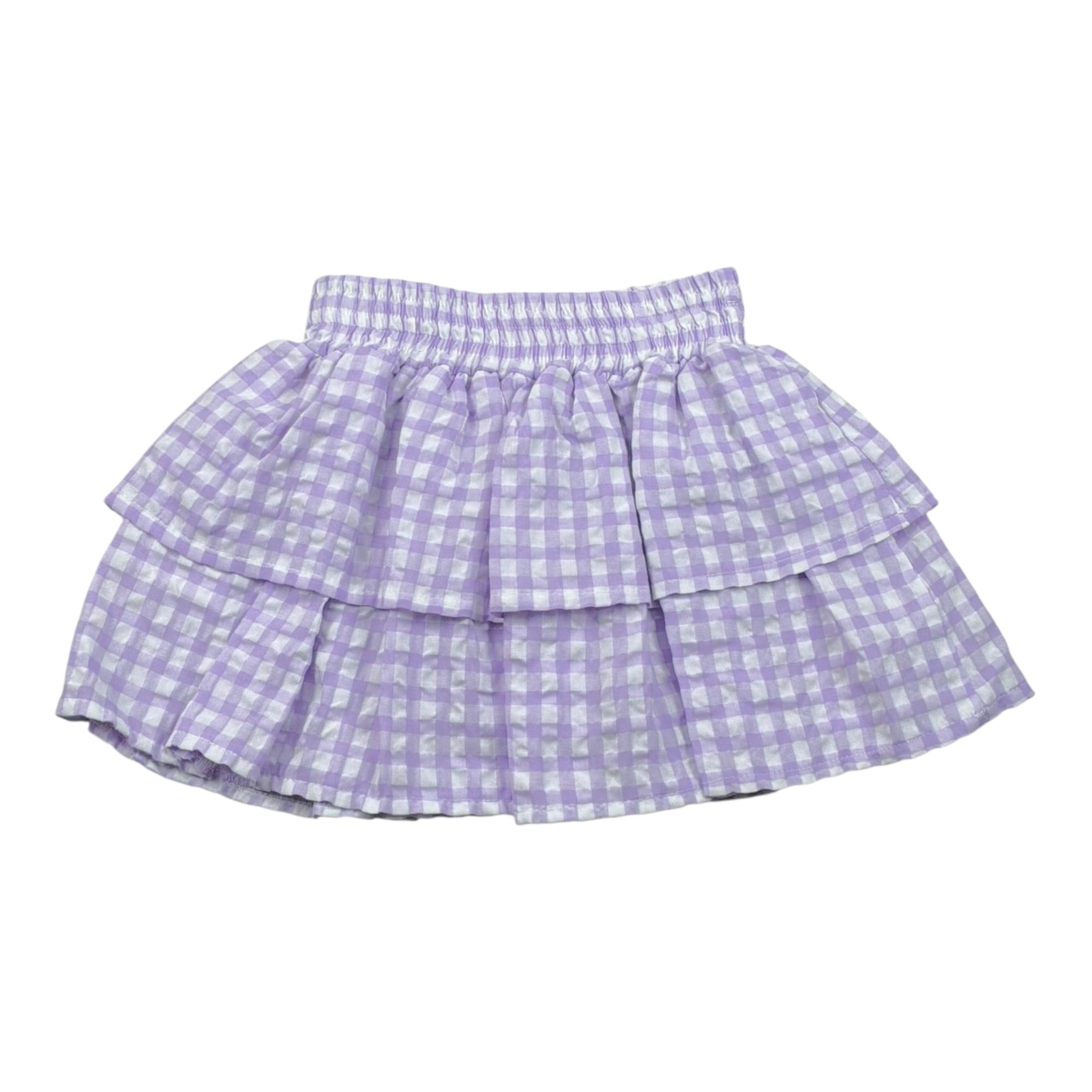 Magil Gonna Bicolore con Fantasia A Quadri per Bambina HN24134 BIANCO/LILLA MAGIL 
