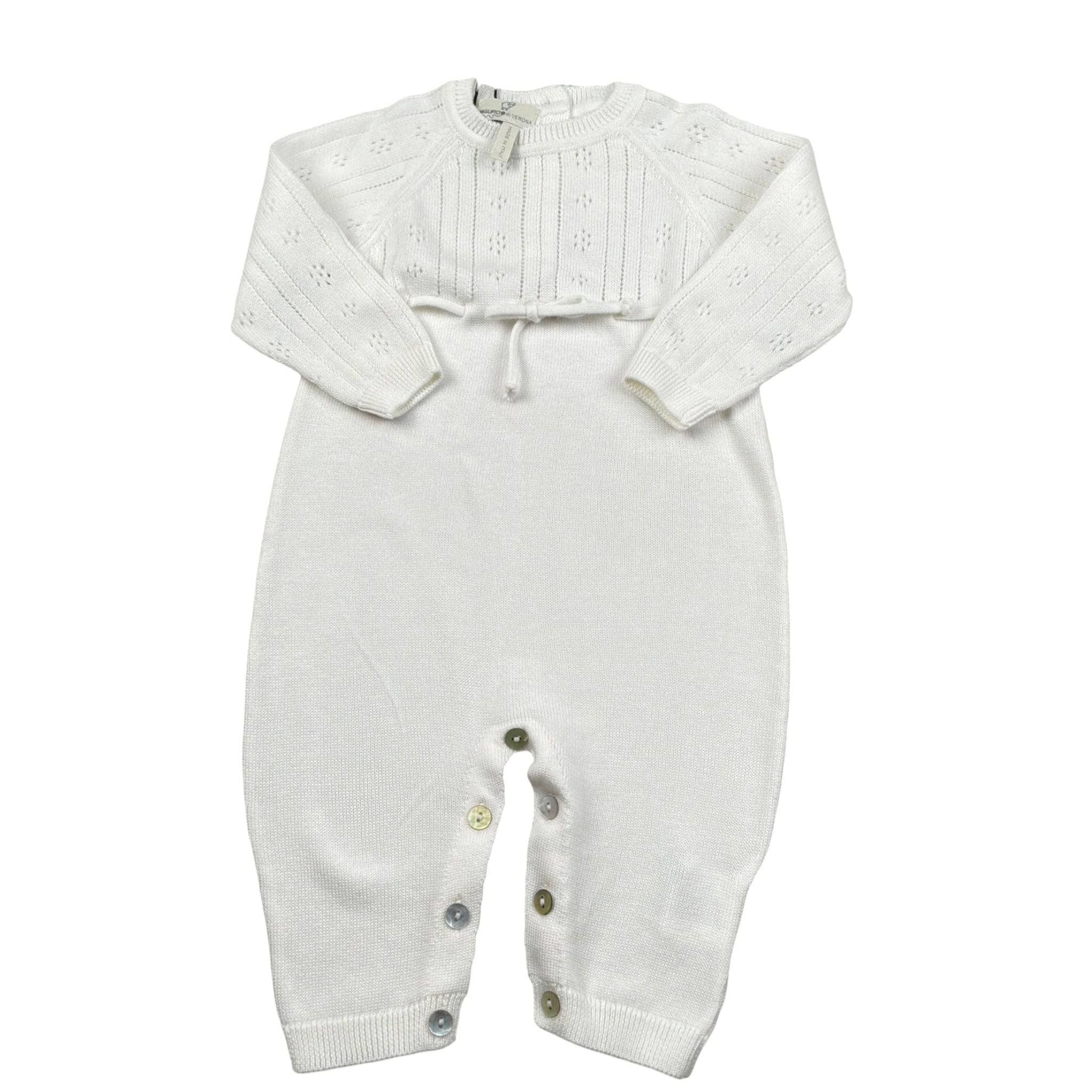 Maglifici di Verona Tutina Tinta Unita In Maglia per Neonata 045324 BIANCO MAGLIFICI DI VERONA 