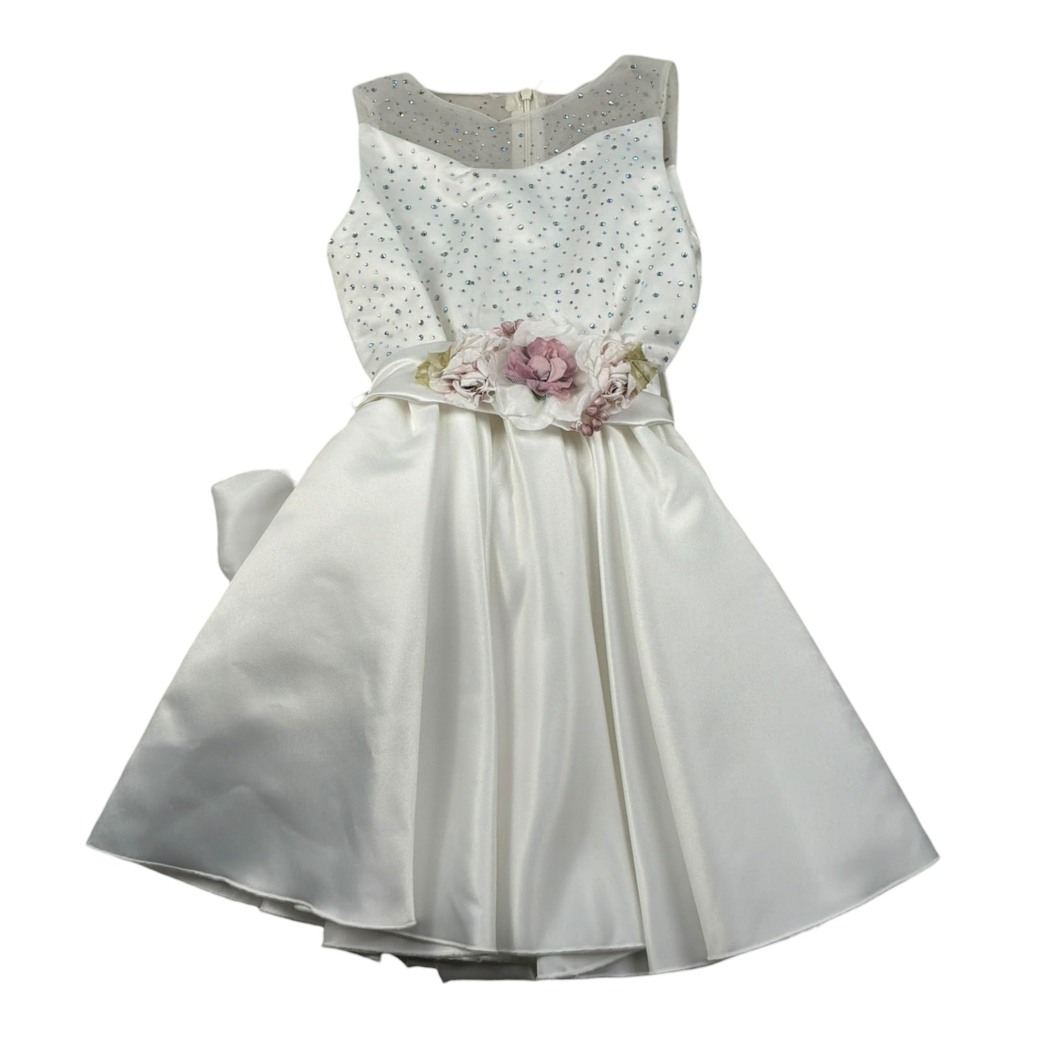 Magnifica Lulu Abito Cerimonia Giromanica Tinta Unita per Bambina AGATHA BIANCO MAGNIFICA LULU 