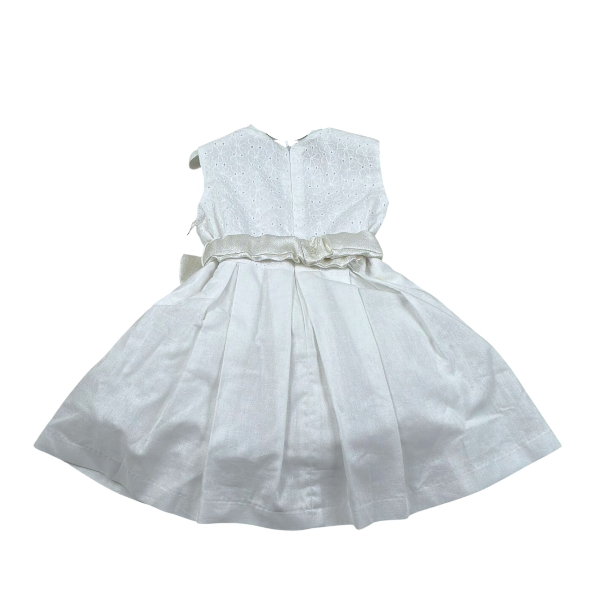 Magnifica Lulu Abito Cerimonia Giromanica Tinta Unita per Neonata TM448N BIANCO MAGNIFICA LULU 
