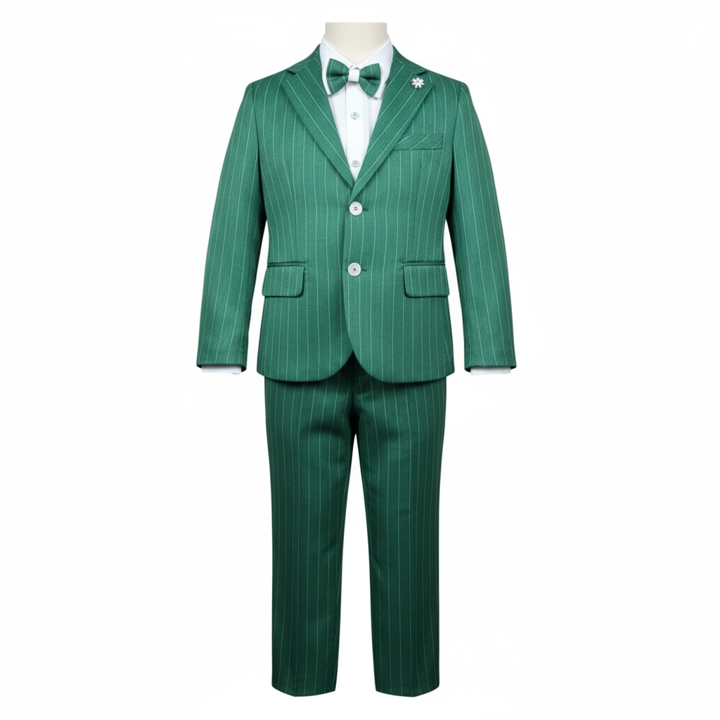 Mai'S Kids Completo 4 Pezzi Camicia-Giacca-Pantalone-Papillions per Bambino MAICOM VERDE MAI'S KIDS 
