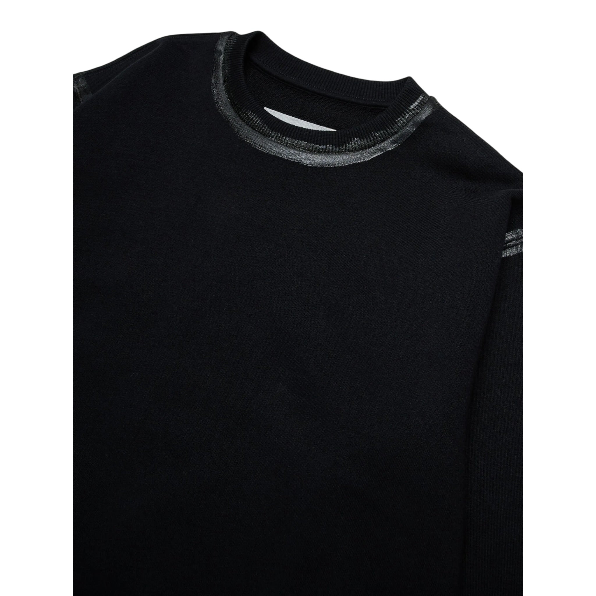 Maison Margiela Felpa Girocollo Bicolore con Logo Nero per Bambino M60869 NERO MAISON MARGIELA 