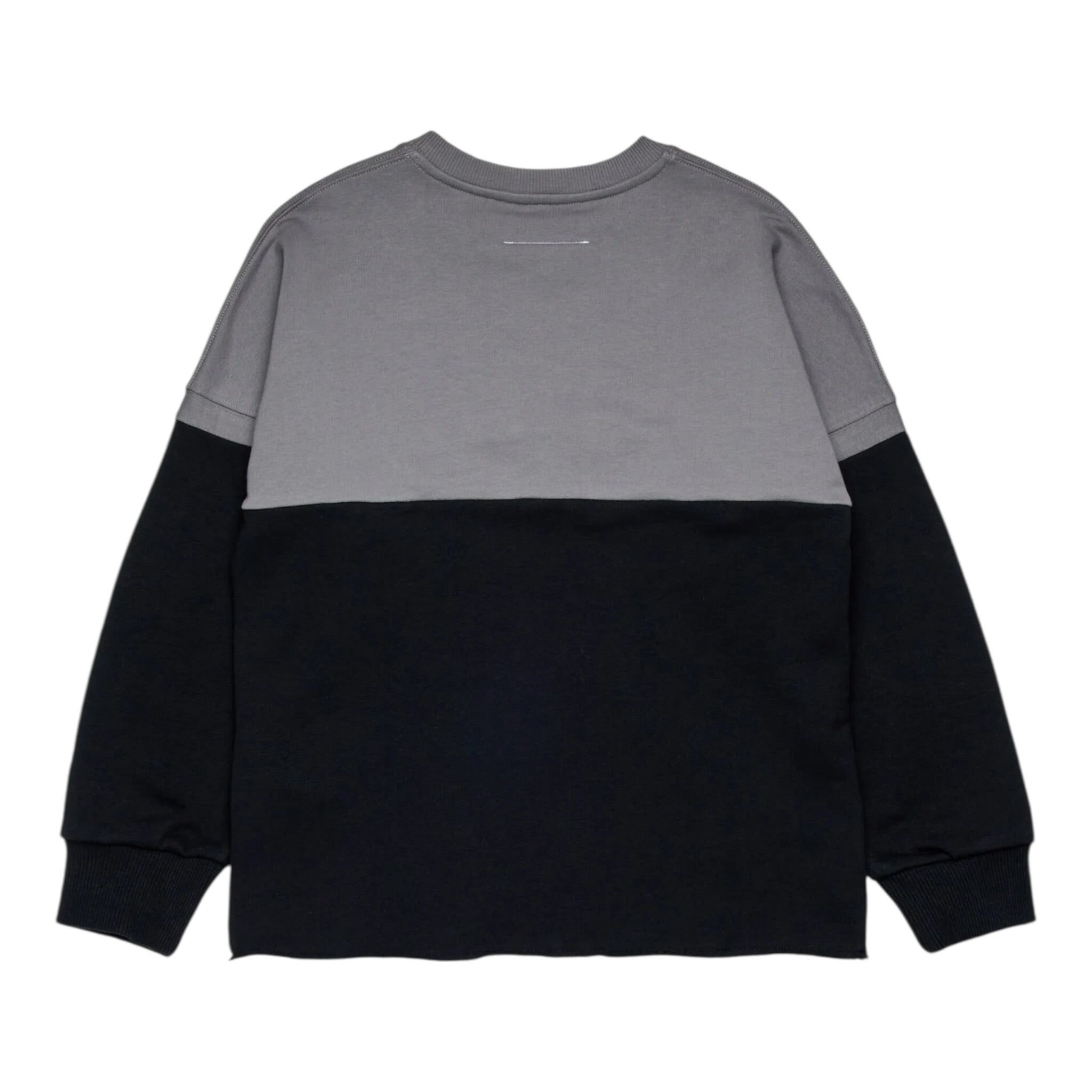 Maison Margiela Felpa Girocollo Bicolore con Logo Nero per Bambino M60870 NERO MAISON MARGIELA 