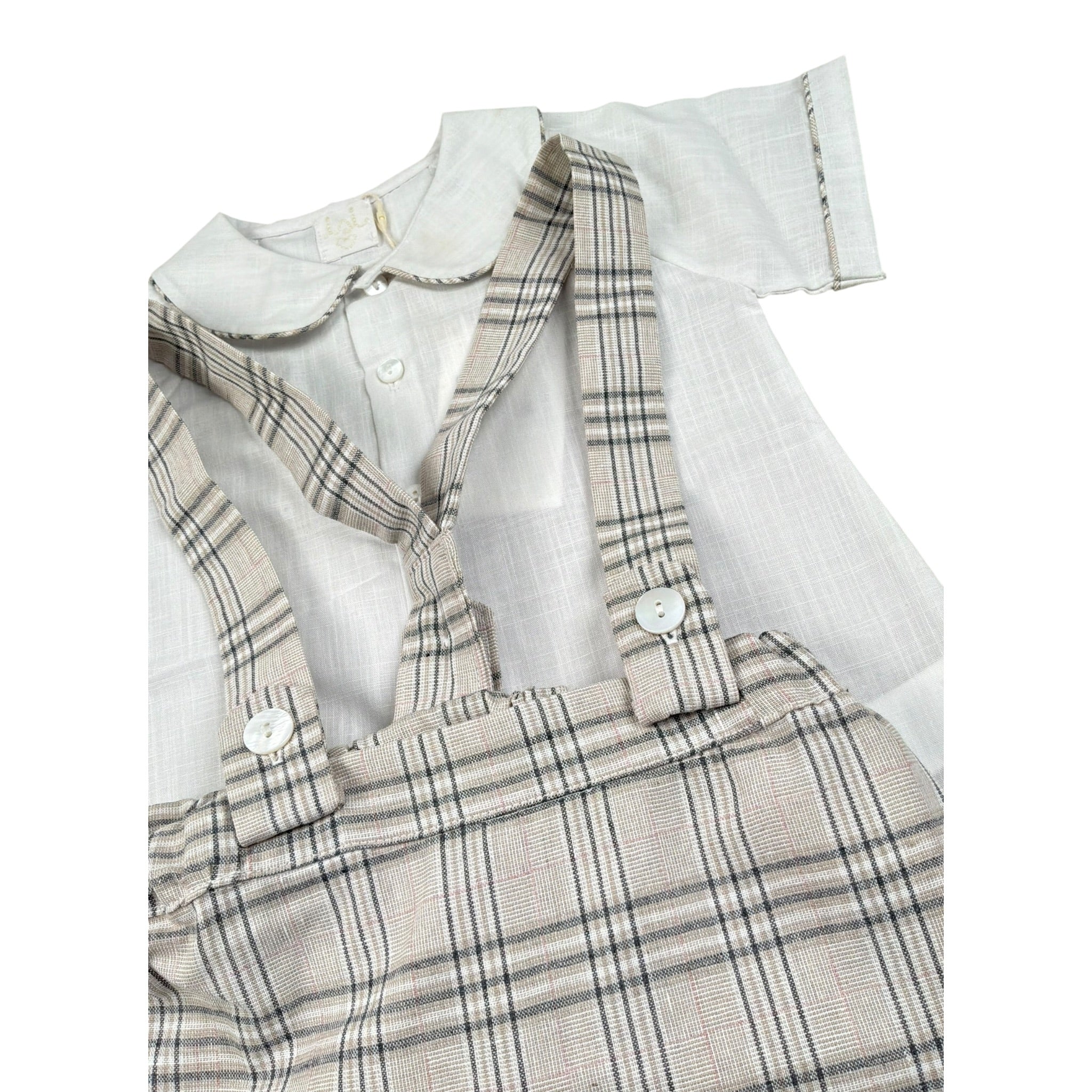 Malvi & Co Completo 2 Pezzi Camicia-Salpette Bianco per Neonato S24I130STLQ BIANCO MALVI & CO 