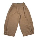 Manila Grace Pantalone Tinta Unita con Elastico In Vita per Bambino 244PMJD25 TABACCO MANILA GRACE 
