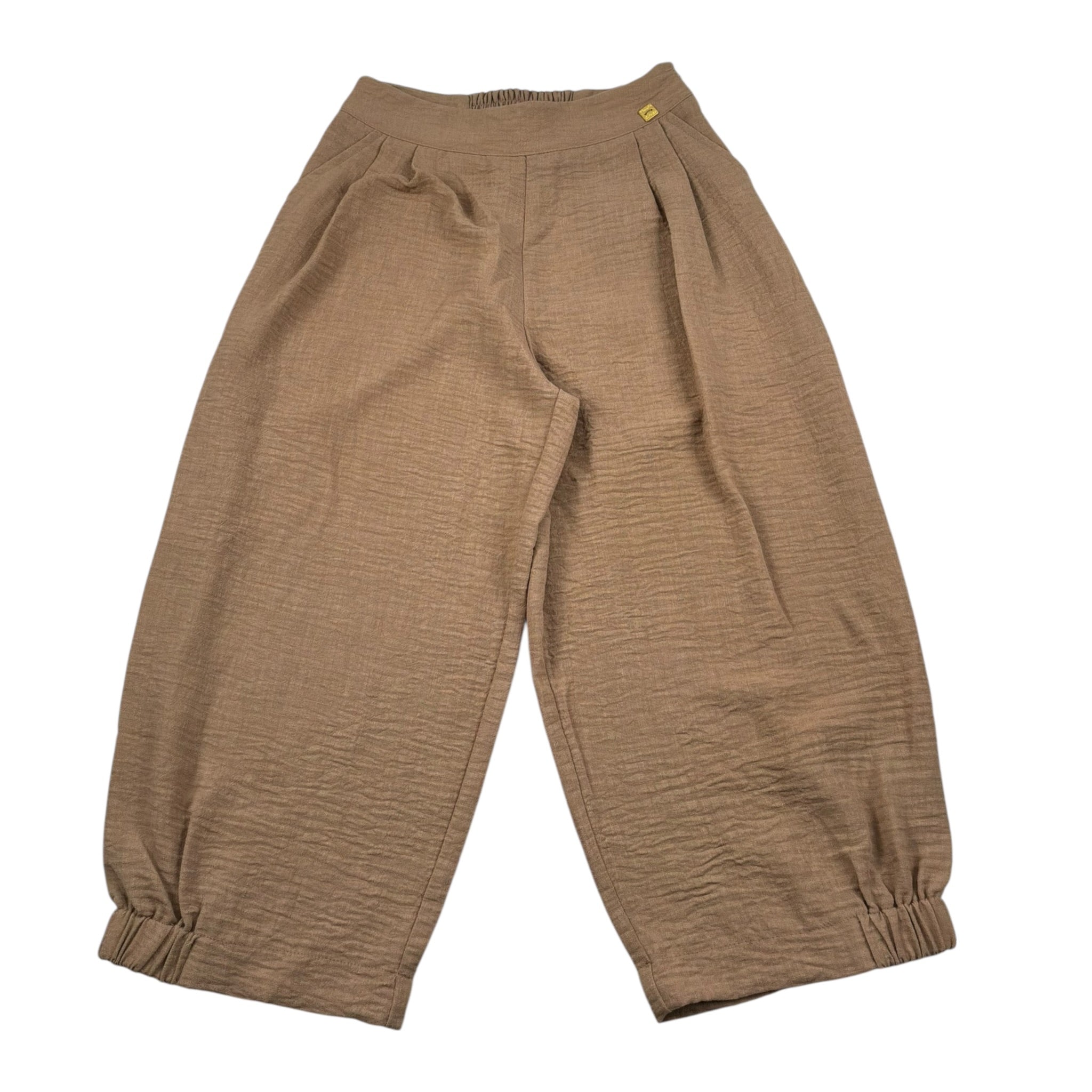 Manila Grace Pantalone Tinta Unita con Elastico In Vita per Bambino 244PMJD25 TABACCO MANILA GRACE 