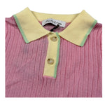 Manila Grace Polo Mezza Manica Tinta Unita con Colletto E Profili Maniche In Contrasto per Bambina 403MMBS25 ROSA MANILA GRACE 