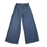 Manila Grace Pantalone Tinta Unita Modello Palazzo per Bambina MG2630 BLU MANILA GRACE 