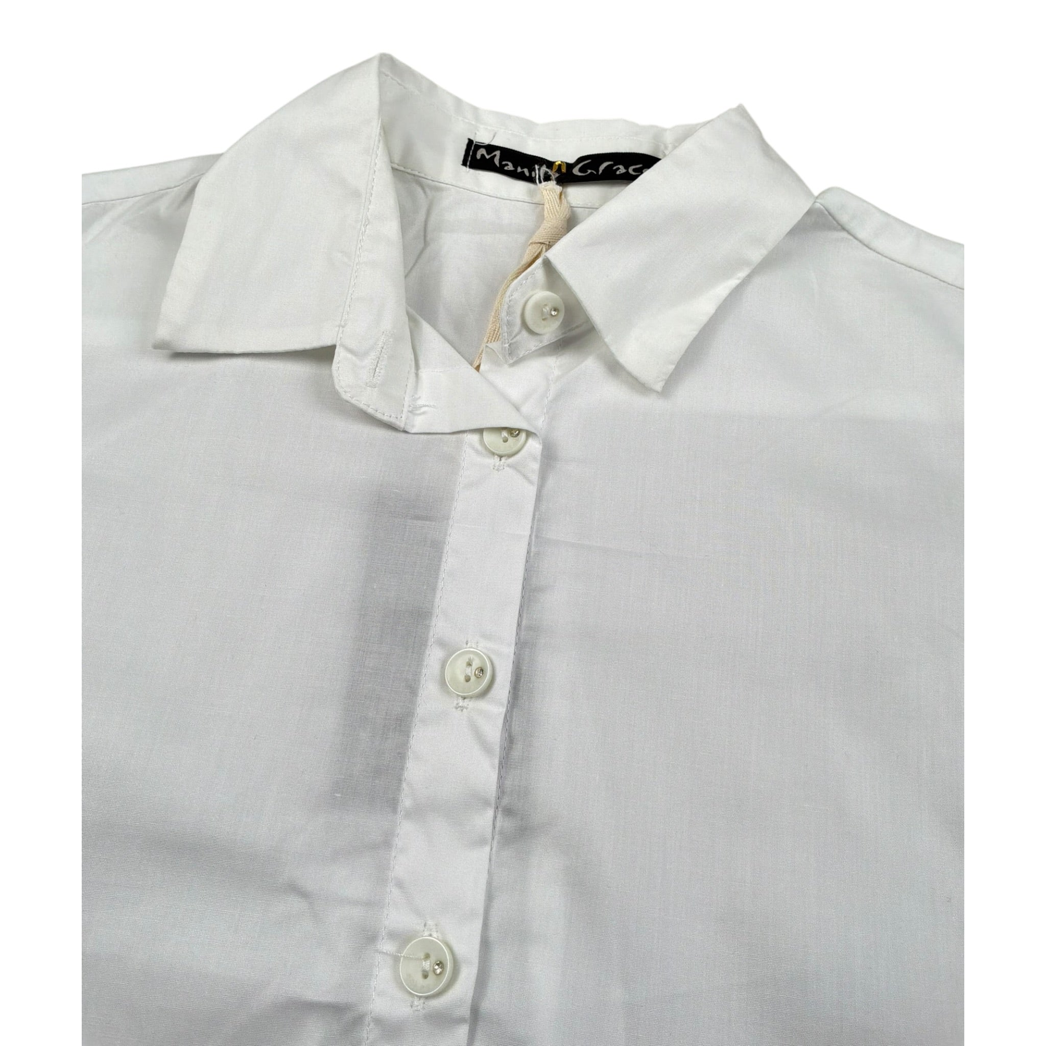 Manila Grace Camicia Manica Lunga Tinta Unita per Bambina MG2636 BIANCO MANILA GRACE 