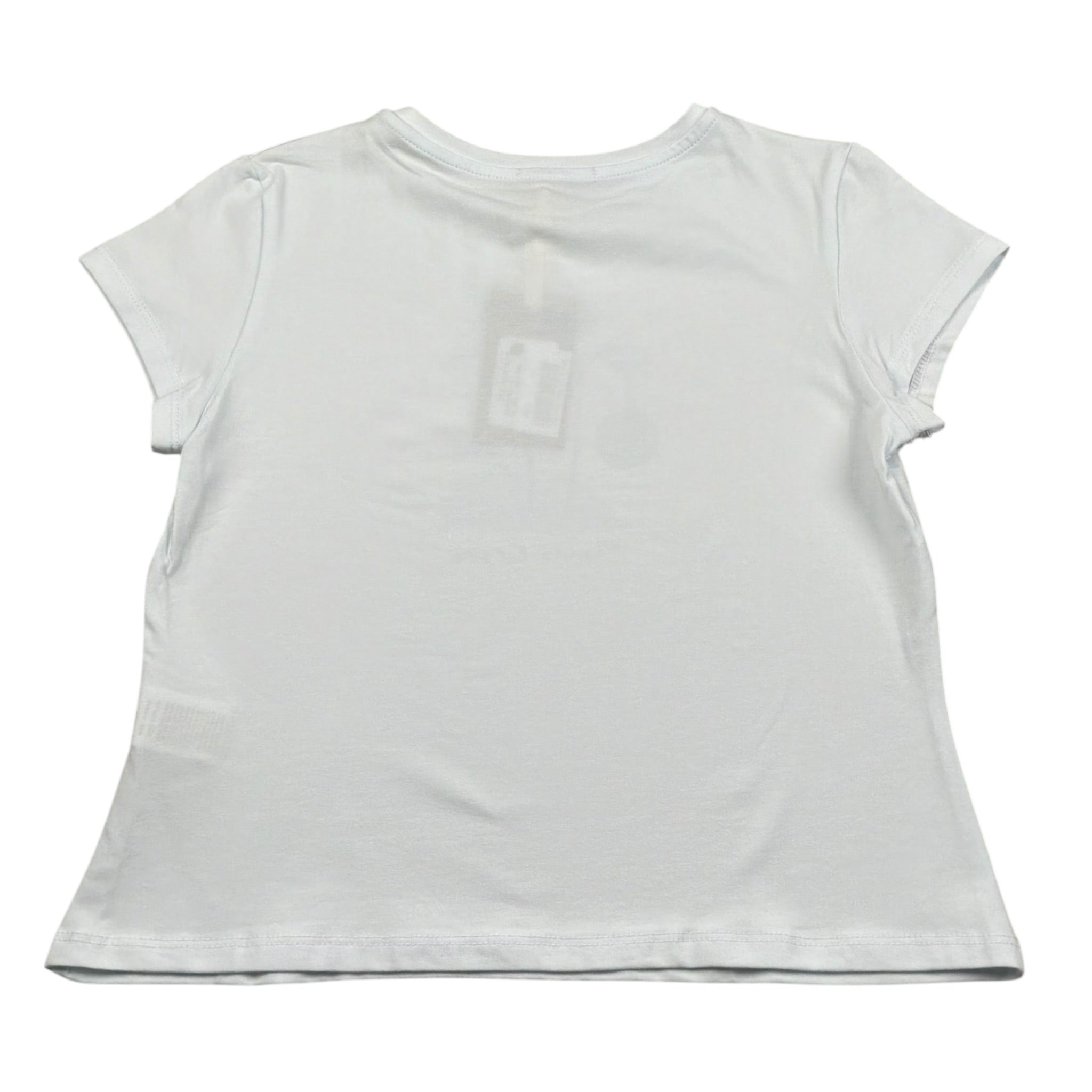 Manila Grace T-Shirt Girocollo Tinta Unita con Stampa per Bambina MG2642 BIANCO MANILA GRACE 