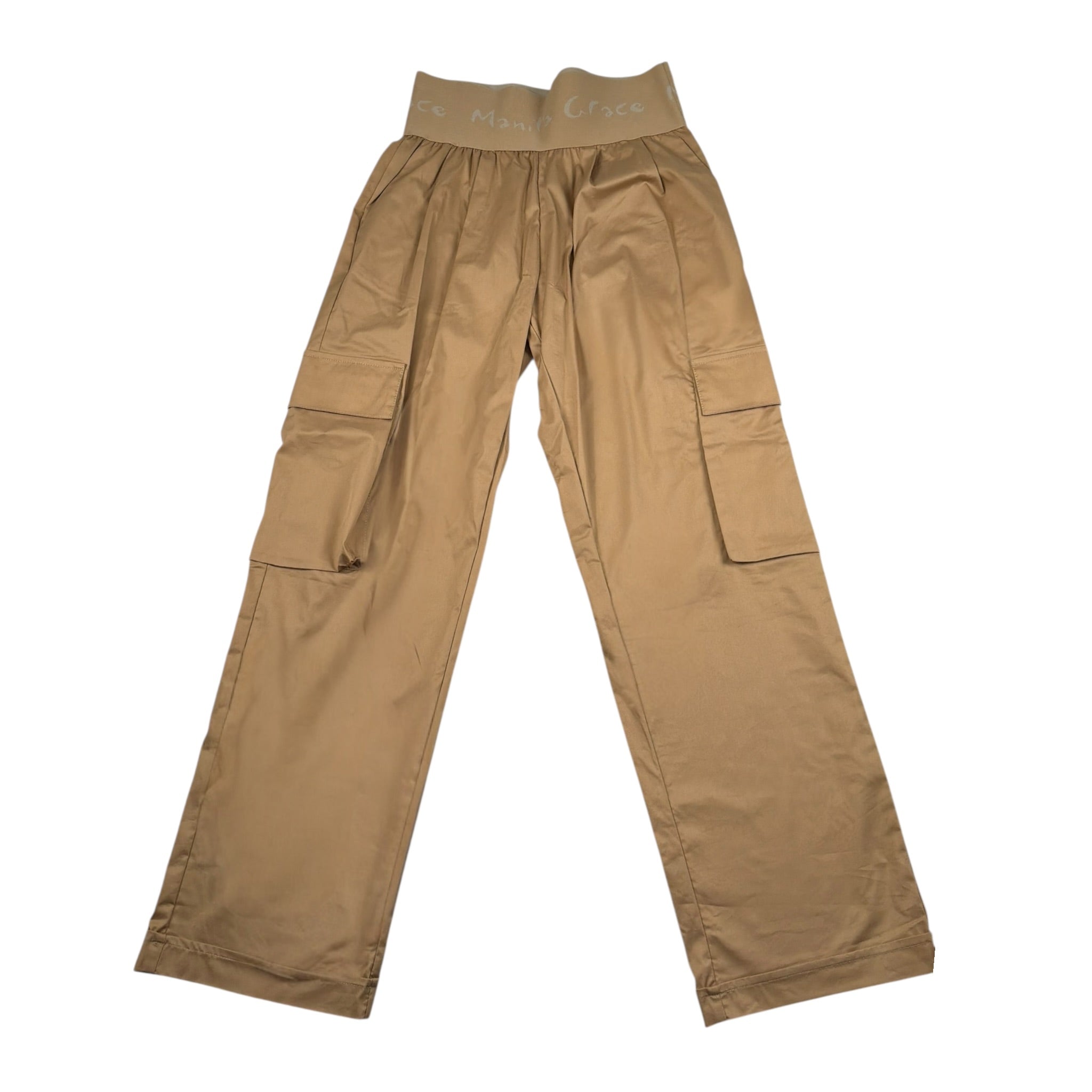 Manila Grace Pantalone Tinta Unita Modello Palazzo per Bambina MG2868 BEIGE MANILA GRACE 