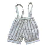 Manuel & Frank Salopette Tinta Unita con Fantasia A Righe per Neonato MF2483I BIANCO/BEIGE MANUEL & FRANK 