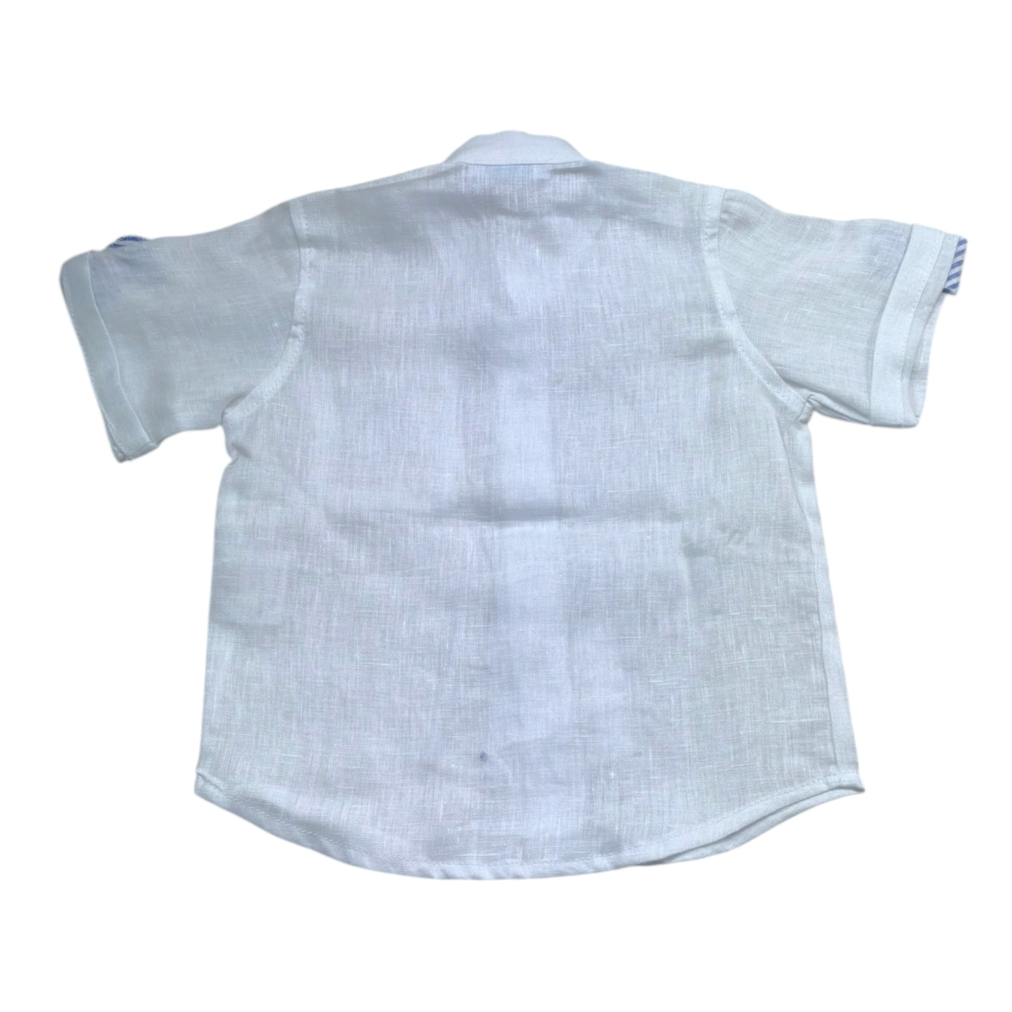 Manuel & Frank Camicia Mezza Manica Tinta Unita con Stampa per Neonato MF3255I BIANCO MANUEL & FRANK 