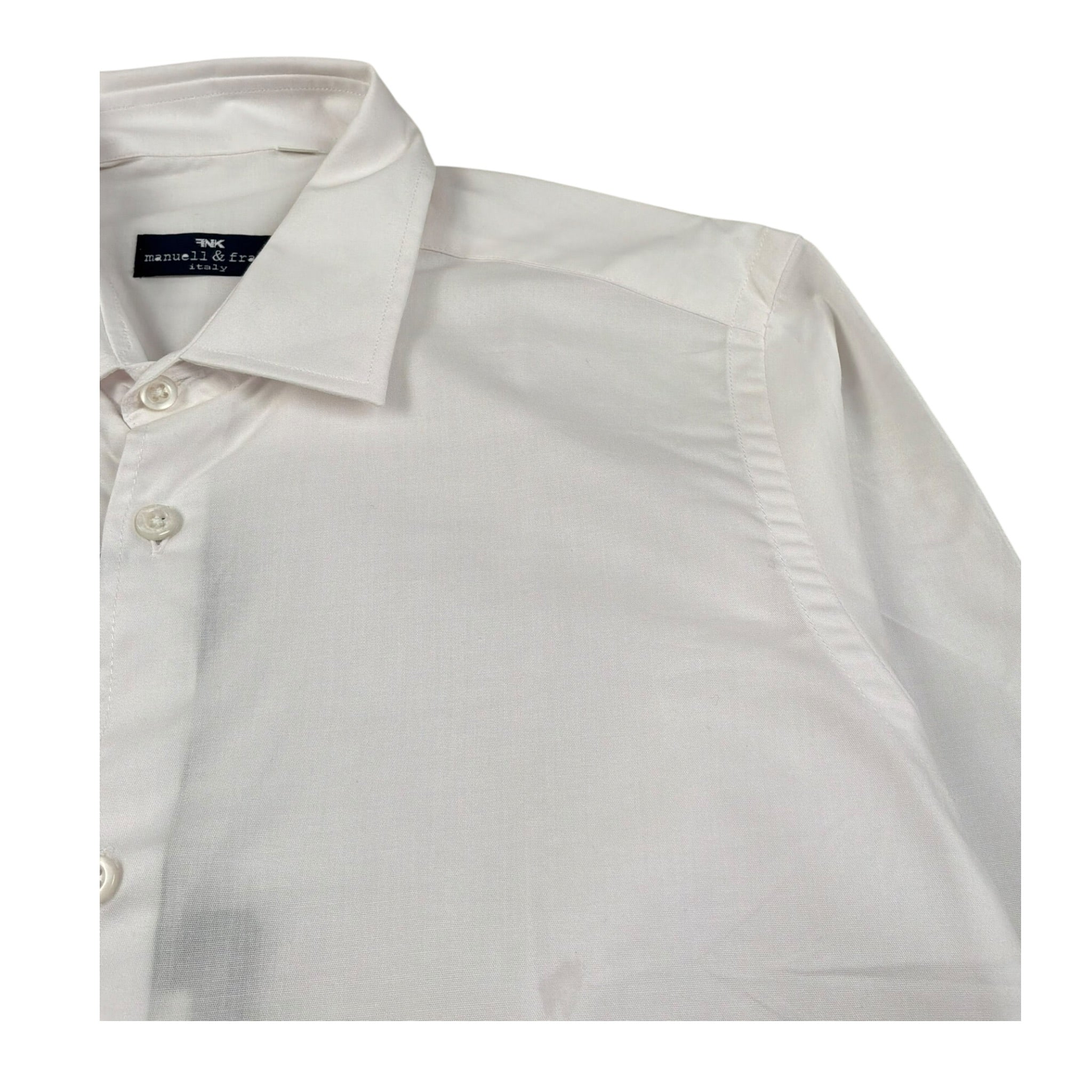 Manuel & Frank Camicia Manica Lunga Tinta Unita per Bambino MF3350R BIANCO MANUEL & FRANK 