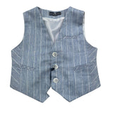 Manuel & Frank Gilet Tinta Unita con Fantasia per Bambino MF5193B AZZURRO MANUEL & FRANK 