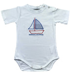 Manuel & Frank Body Mezza Manica Tinta Unita con Ricamo per Neonato MF7222I BIANCO MANUEL & FRANK 