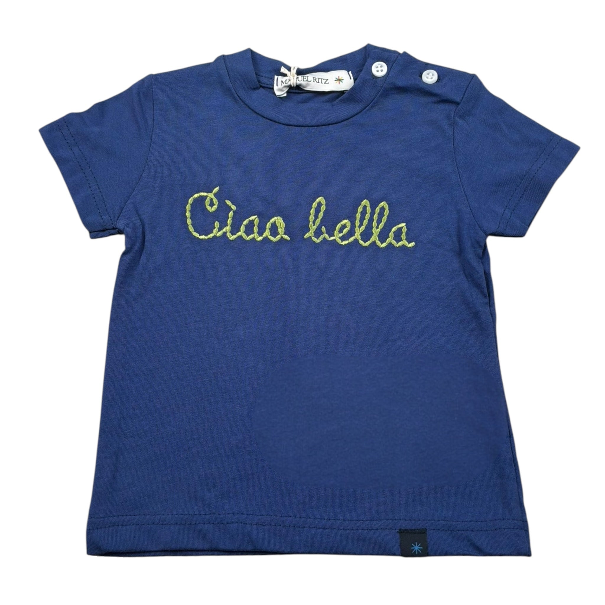 Manuel Ritz T-Shirt tinta unita On Stampa Blu per Neonato MR2656 BLU MANUEL RITZ 