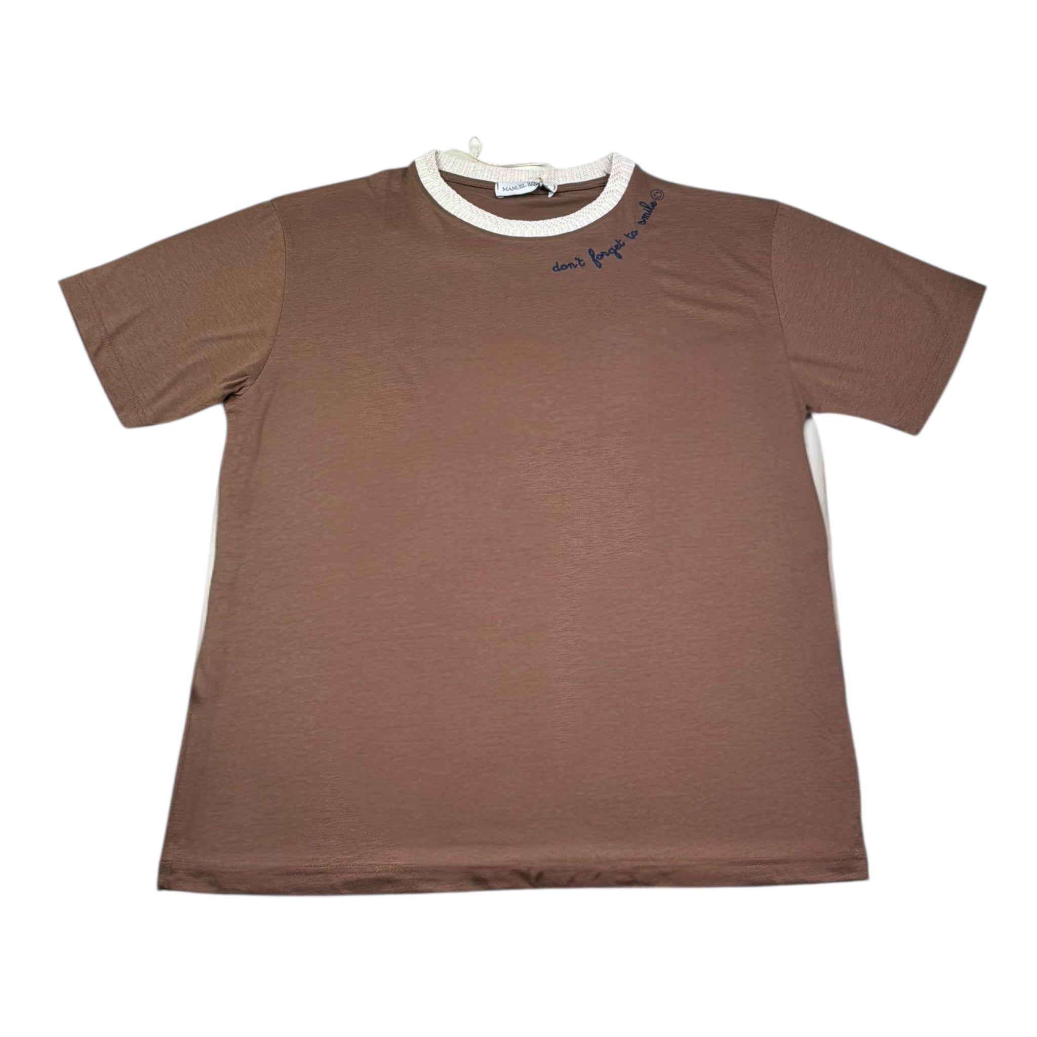 Manuel Ritz T-Shirt Girocollo Tinta Unita per Bambino MR3050 MARRONE MANUEL RITZ 