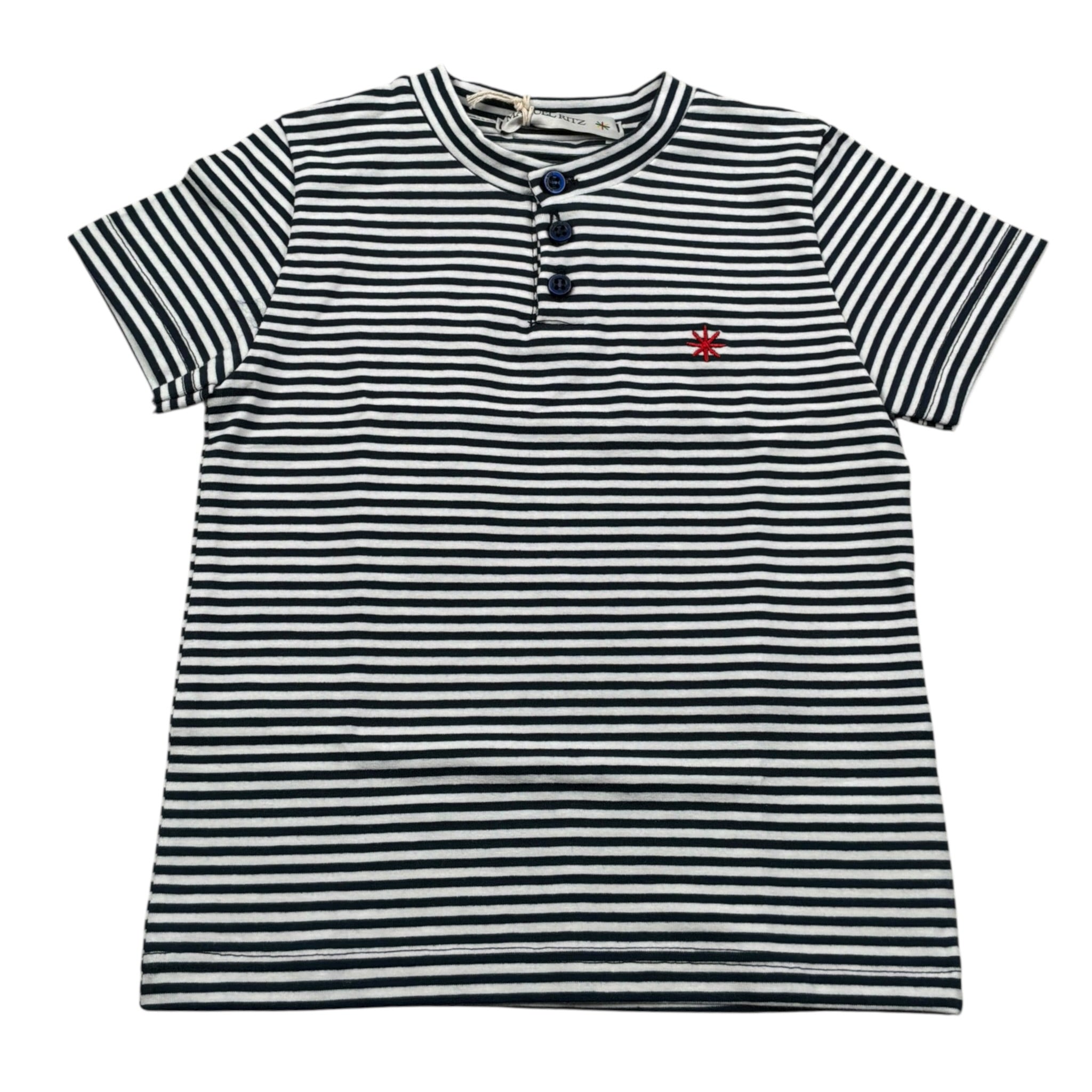 Manuel Ritz T-Shirt Fantasia A Righe Bianco/Blu per Bambino MR3087 BIANCO/BLU MANUEL RITZ 