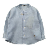 Manuel Ritz Camicia Manica Lunga Tinta Unita Collo Coreano per Bambino MR3101J AZZURRO MANUEL RITZ 