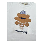 Manuel Ritz T-Shirt Girocollo Tinta Unita con Stampa per Bambino MR3107 BIANCO MANUEL RITZ 