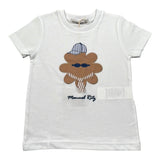 Manuel Ritz T-Shirt Girocollo Tinta Unita con Stampa per Bambino MR3107 BIANCO MANUEL RITZ 