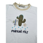 Manuel Ritz T-Shirt Girocollo tinta unita con Ricamo Panna per Bambino MR3117XX PANNA MANUEL RITZ 