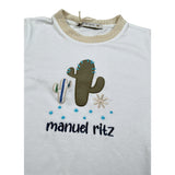 Manuel Ritz T-Shirt Girocollo tinta unita con Ricamo Panna per Bambino MR3117XX PANNA MANUEL RITZ 