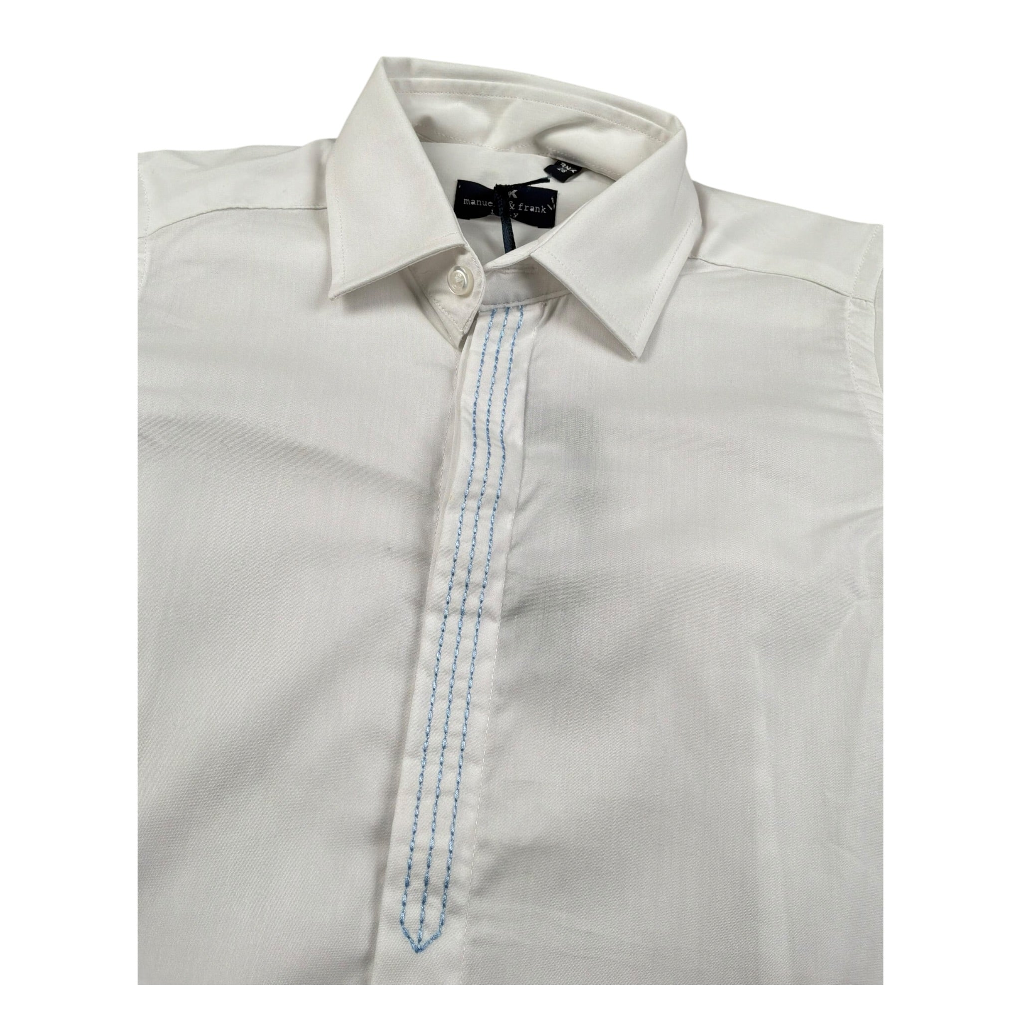 Manuell & Frank Camicia Manica Lunga Tinta Unita per Bambino MF3404B BIANCO MANUELL & FRANK 