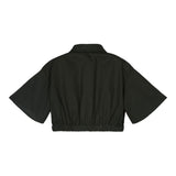 Marc Ellis Camicia Modello Crop Tinta Unita con Logo per Bambina JMJSH14110 NERO MARC ELLIS 