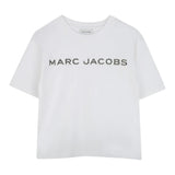 Marc Jacobs T-Shirt Girocollo Tinta Unita con Stampa per Bambina W60463J BIANCO MARC JACOBS 