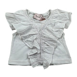Mariuccia Top tinta unita Giromanica con Rouches Bianco per Neonata MMBSS22C475N BIANCO MARIUCCIA 