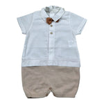 Marlu' Pagliaccetto Mezza Manica Bicolore per Neonato EB5223X BIANCO/BEIGE MARLU' 