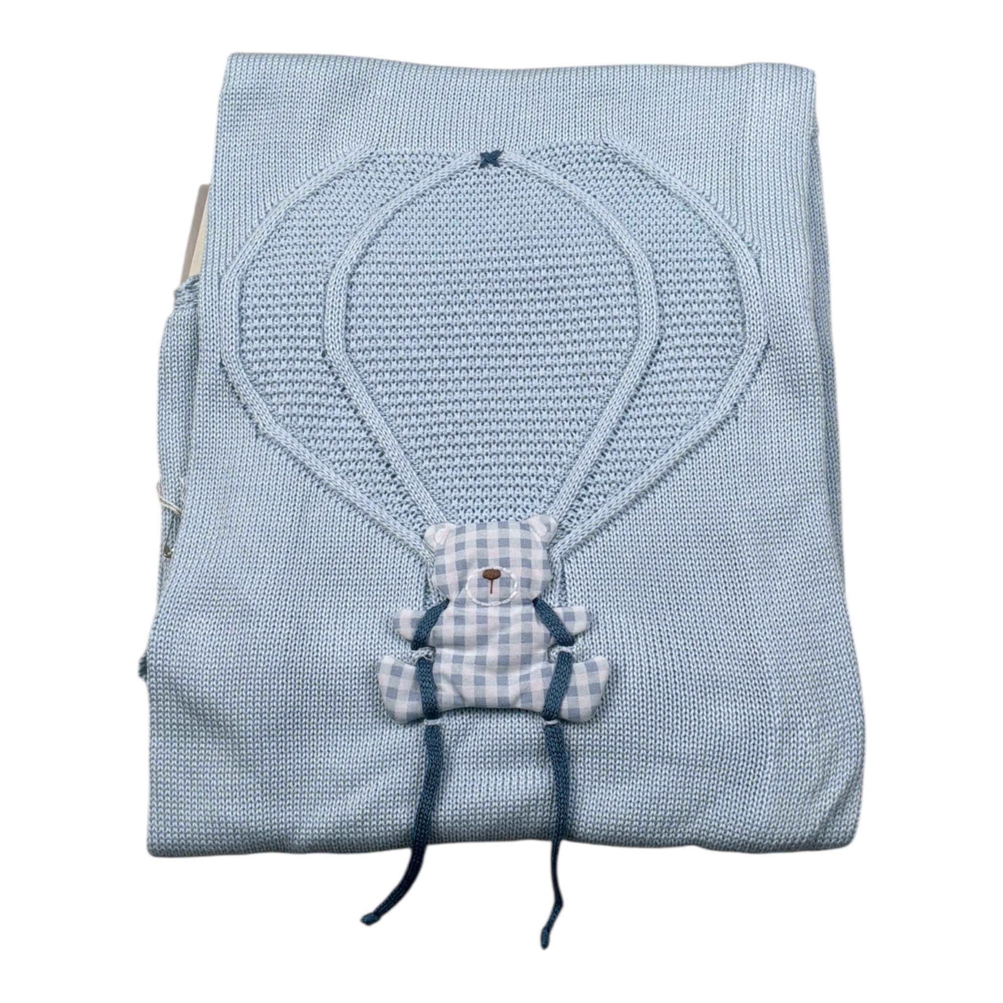 Marlu' Coperta Tinta Unita con Ricami per Neonato EB6780 AZZURRO MARLU' 