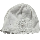 Marlu' Cappello Tinta Unita con Ricami per Neonata EP1271 BIANCO MARLU' 