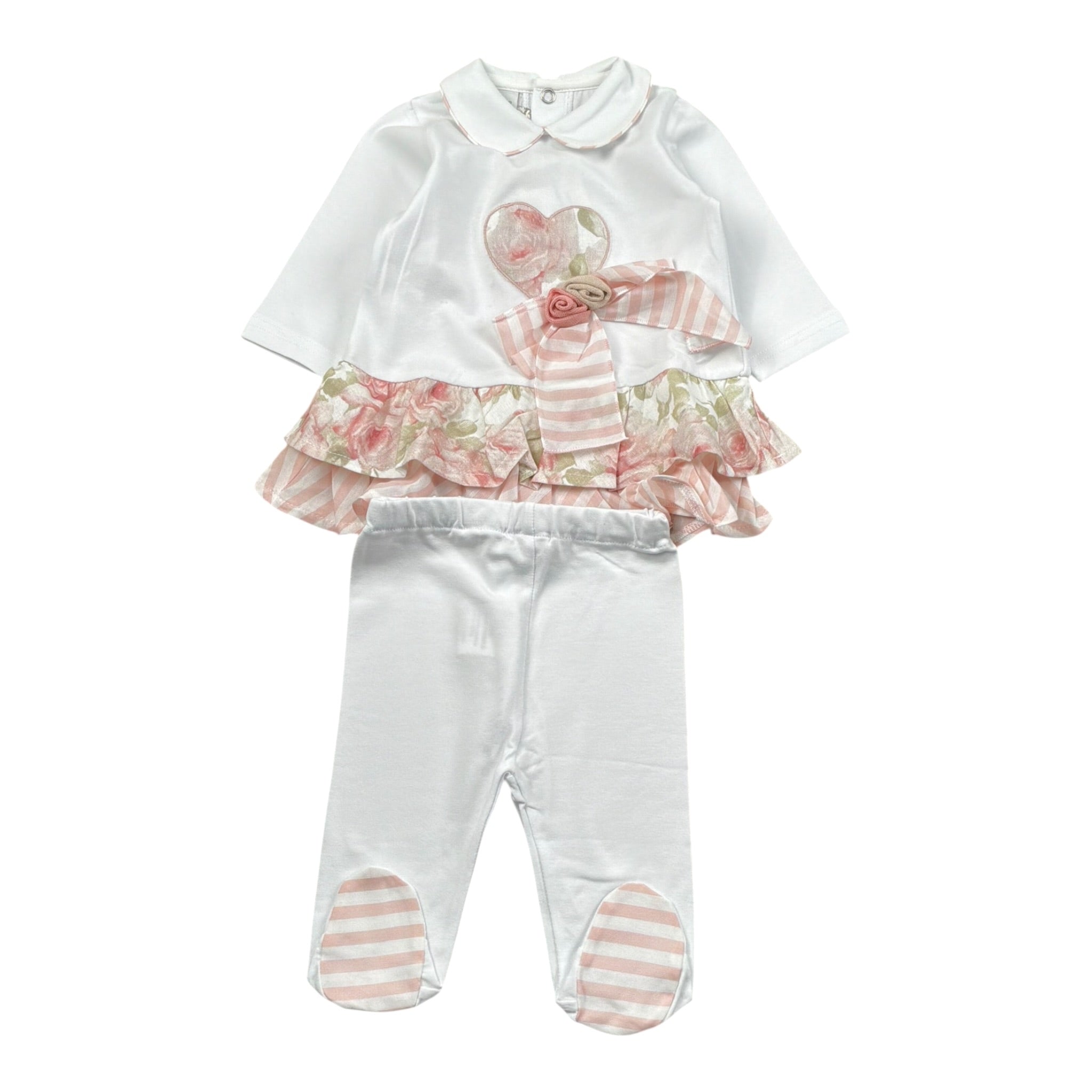 Marlu' Completo 2 Pezzi Shirt-Ghettina per Neonata EP2917 BIANCO MARLU' 