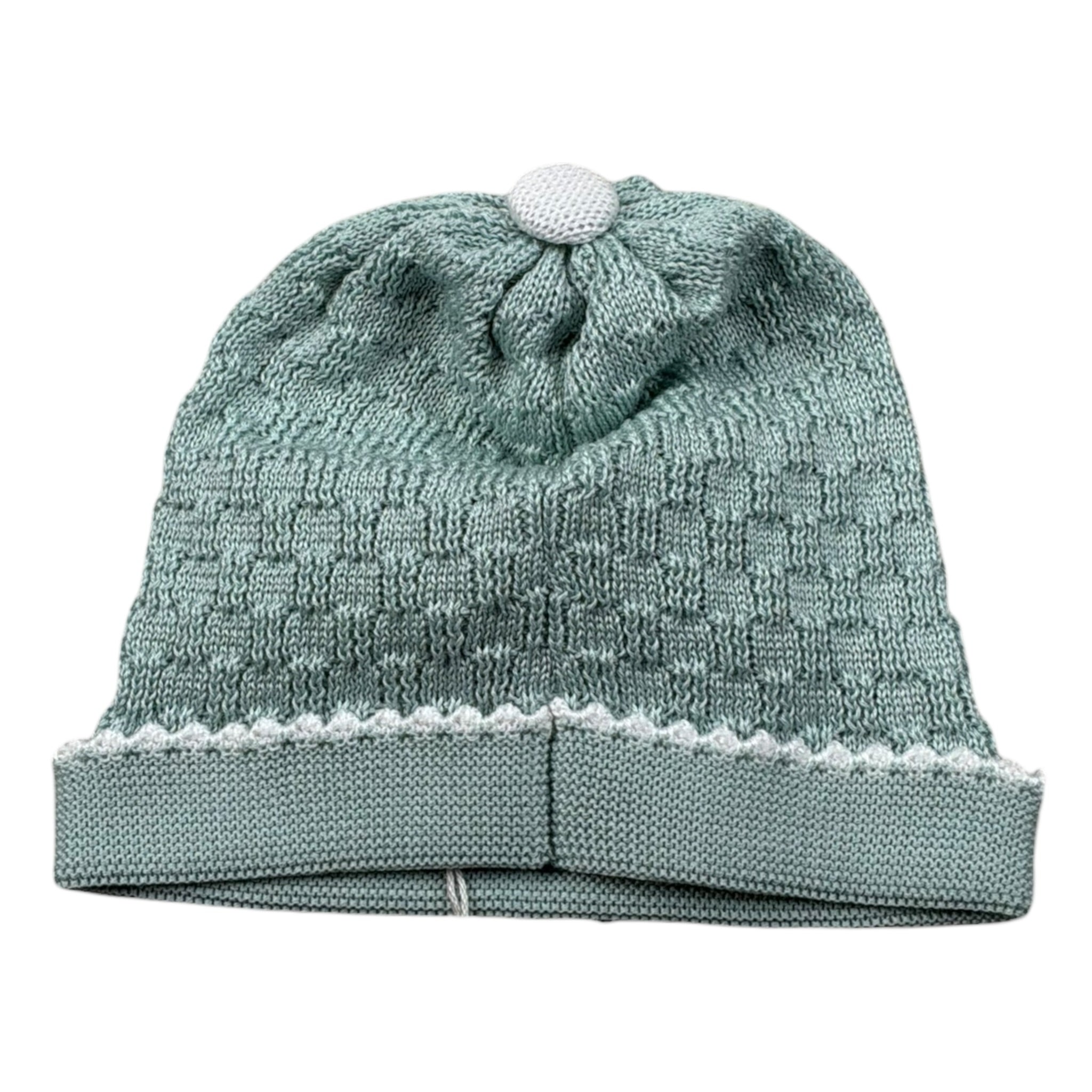 Marlu' Cappello Tinta Unita con Stampa per Neonato EP6173 VERDE ACQUA MARLU' 