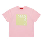 Max Mara T-Shirt Girocollo Tinta Unita con Stampa per Bambina MX0005 ROSA MAX MARA 