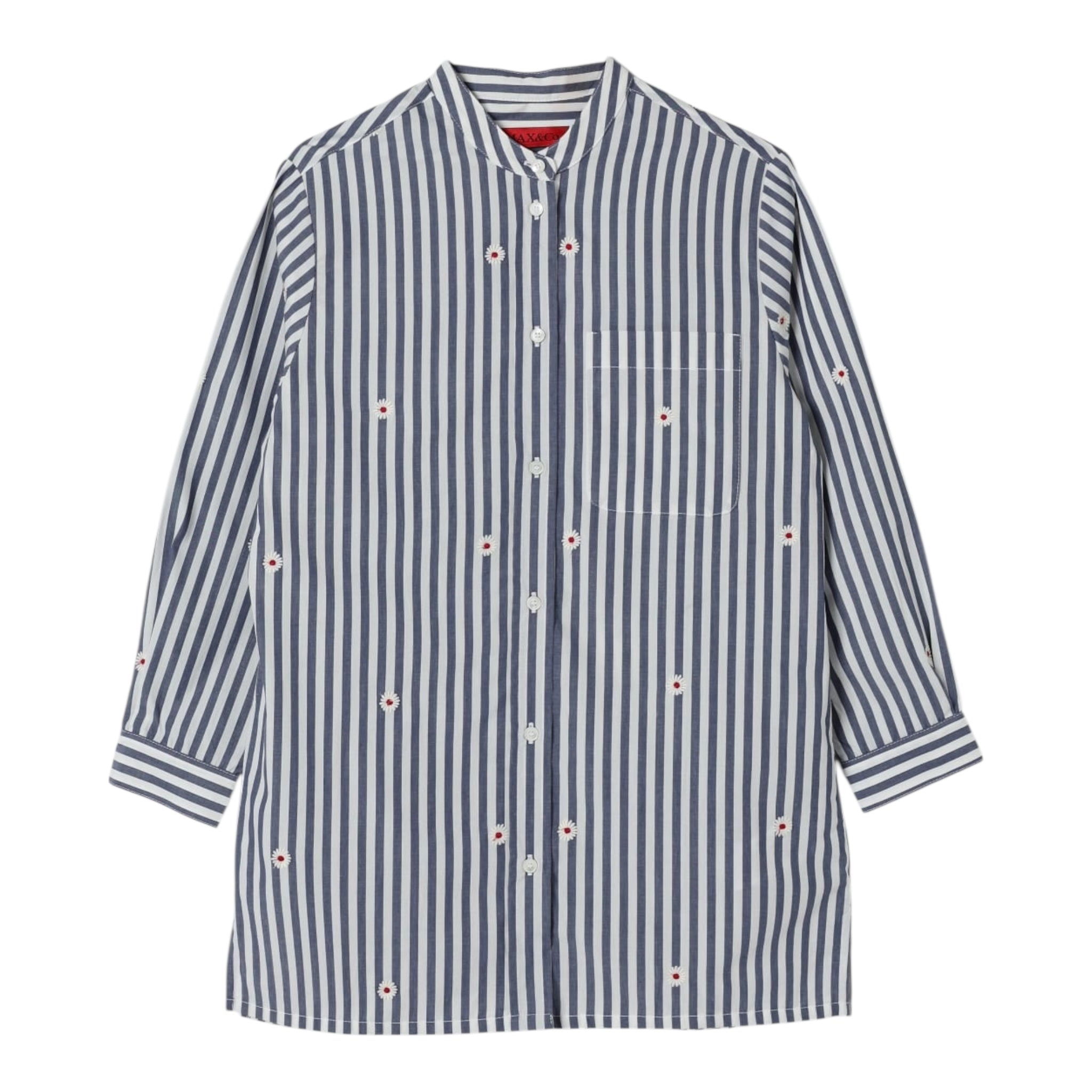 Max&Co. Abito Modello Camicia Bicolore con Fantasia A Righe per Bambina MX0119 BIANCO MAX&Co. 