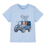 Mayoral T-Shirt Girocollo Tinta Unita con Stampa per Neonato 1053 AZZURRO MAYORAL 