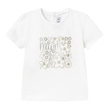 Mayoral T-Shirt Girocollo Tinta Unita con Stampa per Neonata 105N BIANCO MAYORAL 