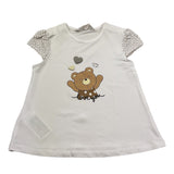 Mayoral T-Shirt Girocollo Tinta Unita con Stampa Orso per Neonata 1070 BIANCO MAYORAL 